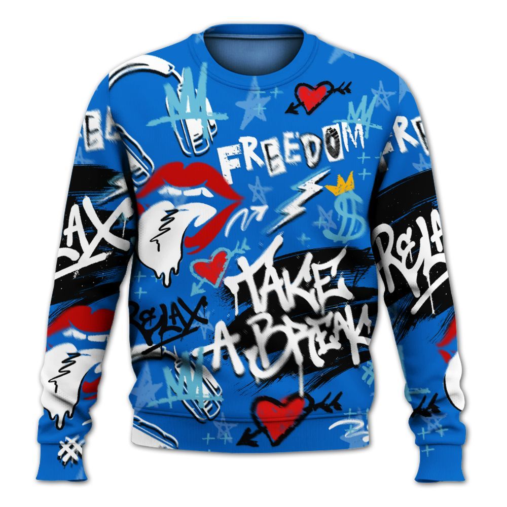 Sweatshirt To Match Dunk Low Argon - Take Break Freedom Graffiti Streetwear All Over Print