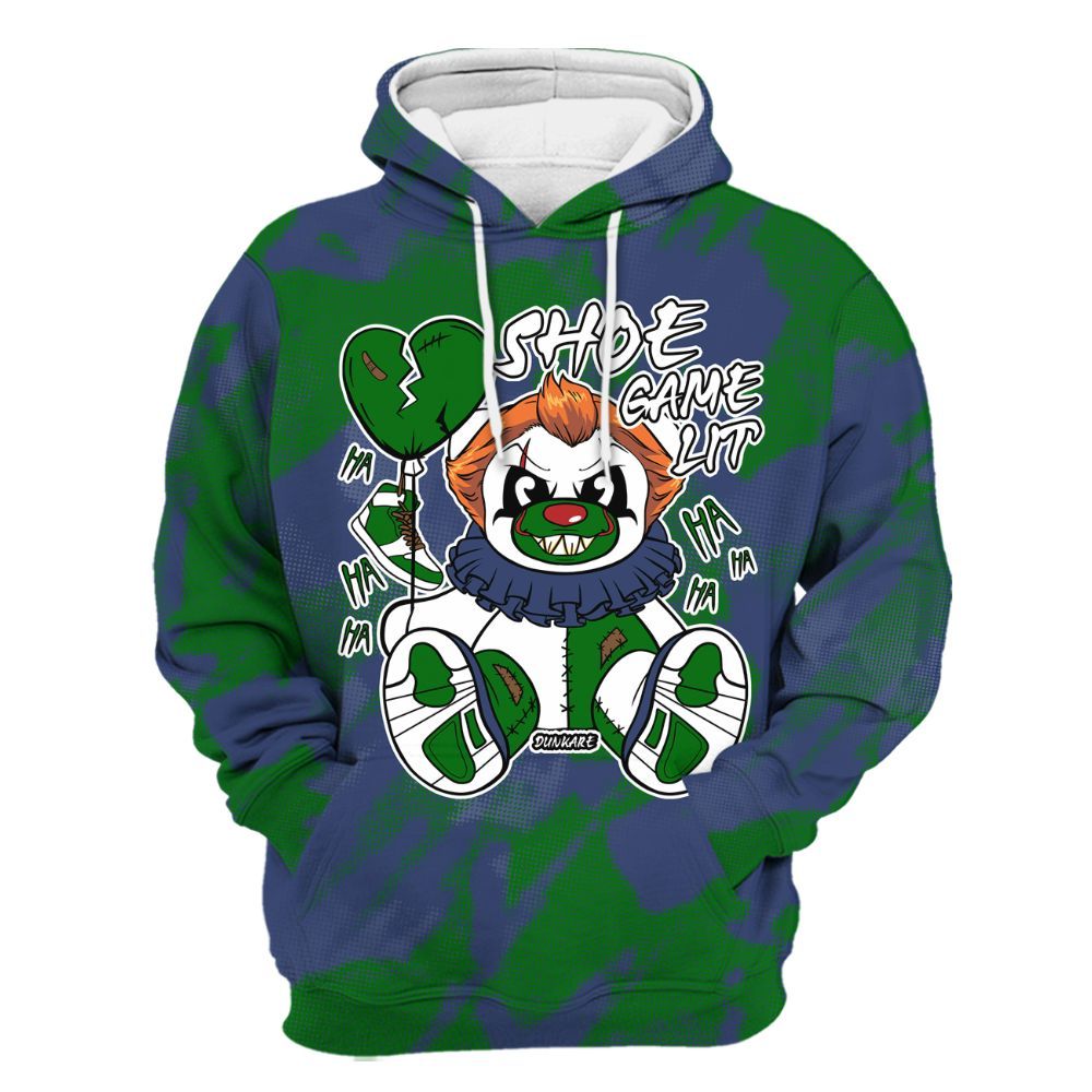 Hoodie To Match Midnight Navy 13s - Shoe Game Bear Abstract Halftone All Over Print