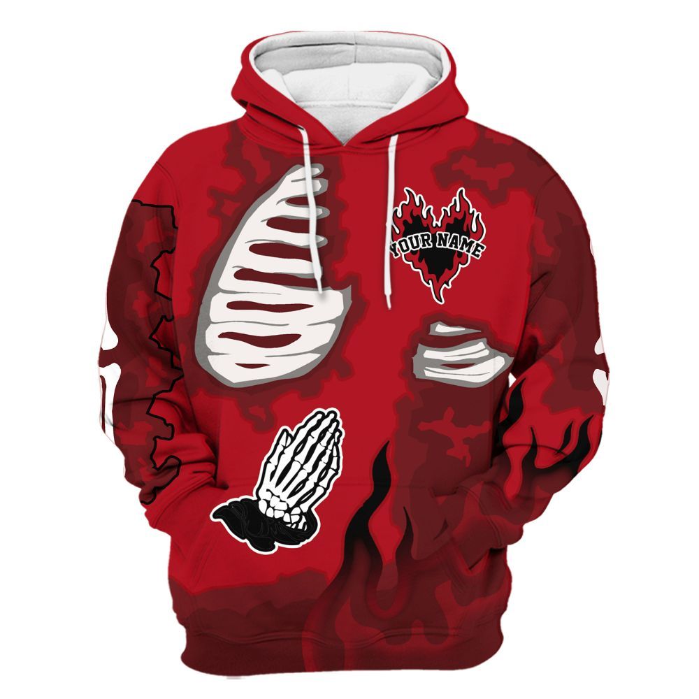 Hoodie To Match Bred Velvet 11s - Dislike Us Graphic Burning Custom Name All Over Print