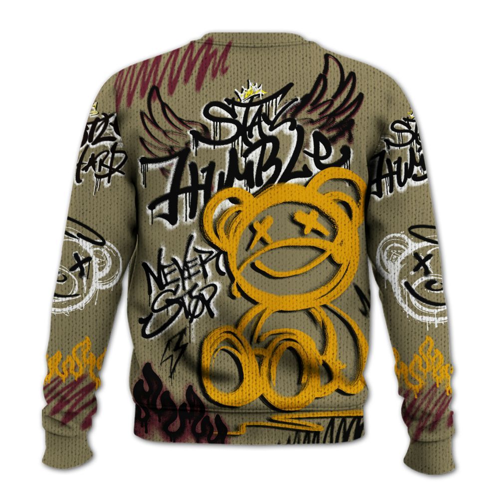 Knitted Sweater To Match Black Olive 7s - Humble Drip Streetwear Graffity