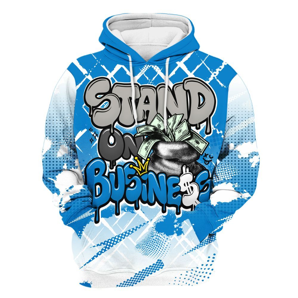 Hoodie To Match Industrial Blue 4s - Halftone Stand Business Dripping All Over Print