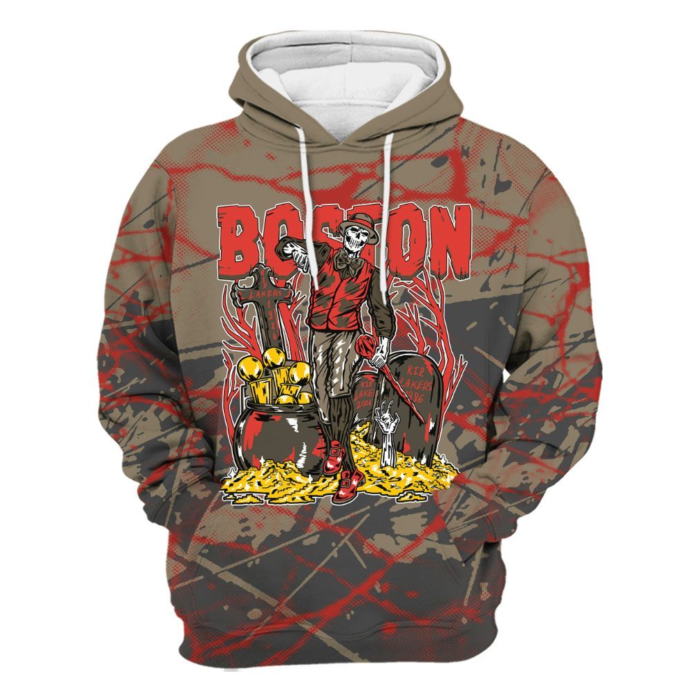 Hoodie To Match Olive 9s - Goldrush Skeleton Profound All Over Print