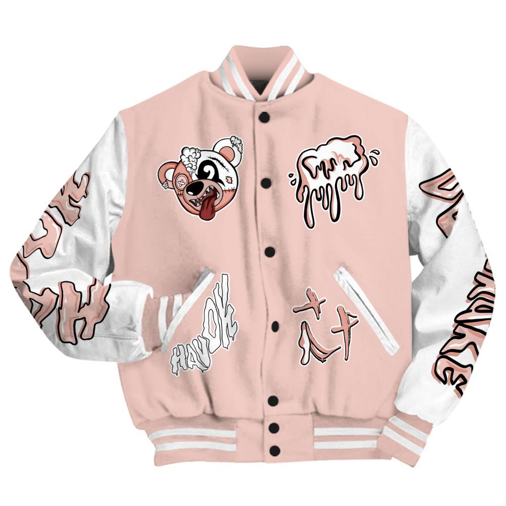 Varsity Jacket To Match Low Legend Pink 11s - Havok Bear All Over Print