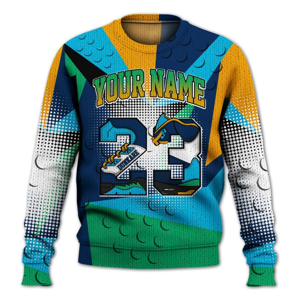 Knitted Sweater To Match Dunk Low GS Electric Algae - Poly Custom Name Number 23 5s