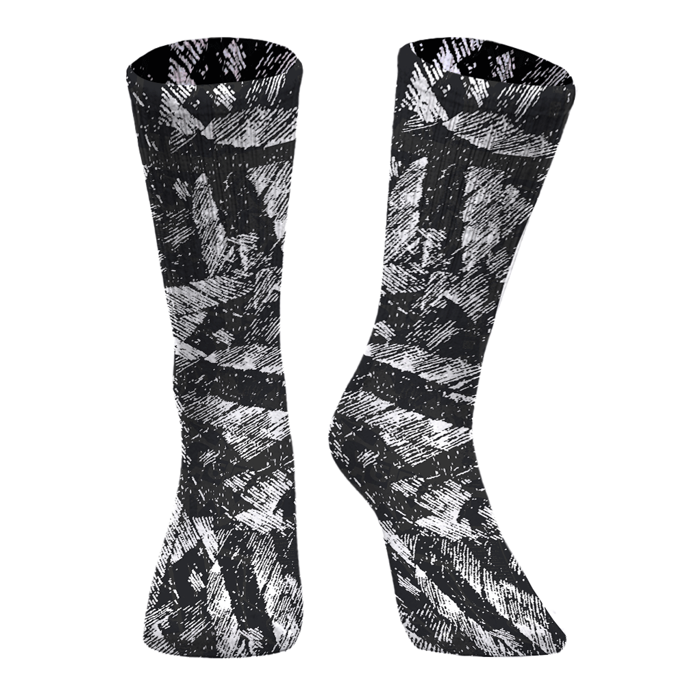 Sock To Match Reverse Black White 6s - Vintage Avantgarde Graphic Unisex