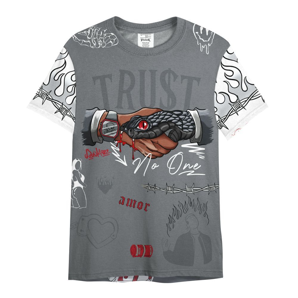 Shirt To Match Retro Fire Red 9s - Snake Trust No One All Over Print