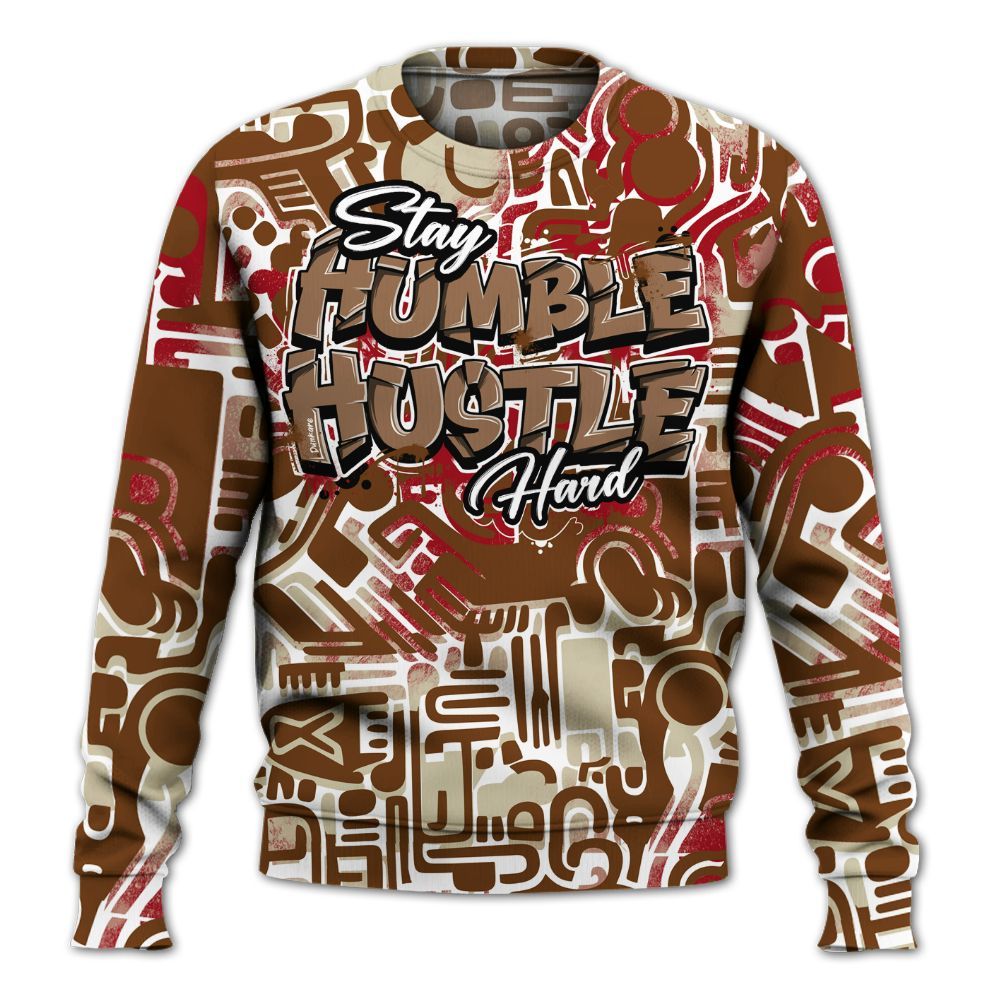 Sweatshirt To Match Archaeo Brown 5s - Humble Hustle Retro All Over Print