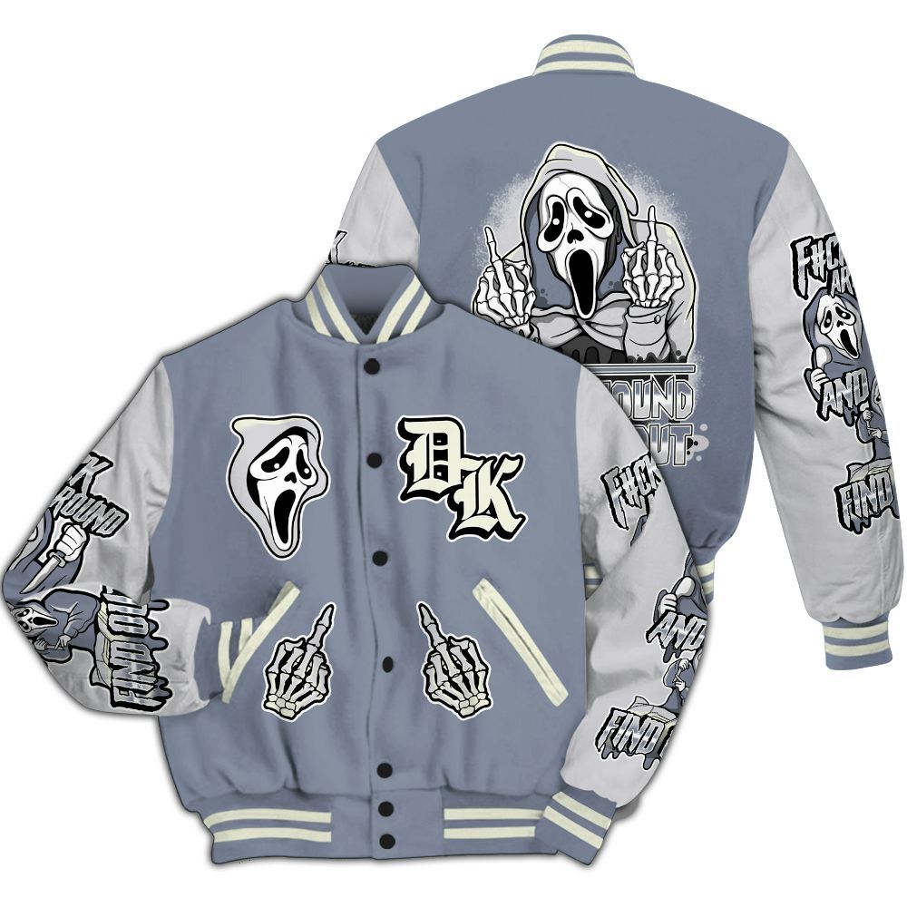 Varsity Jacket To Match Retro High OG Cool Grey 1s - F#CK And Find Out Graphic All Over Print