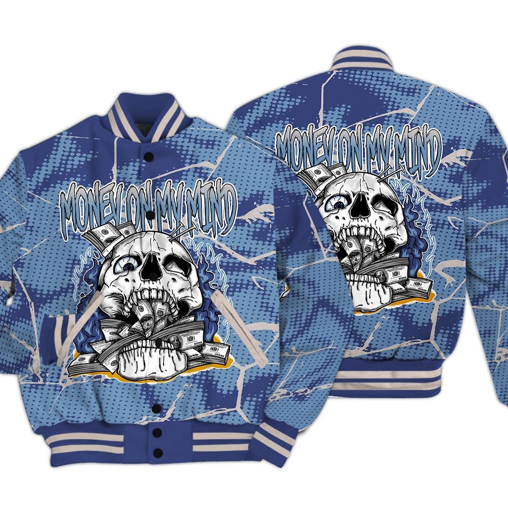 Varsity Jacket To Match High OG First In Flight 1s - MOMM Skeleton Crack Varsity Jacket Unisex