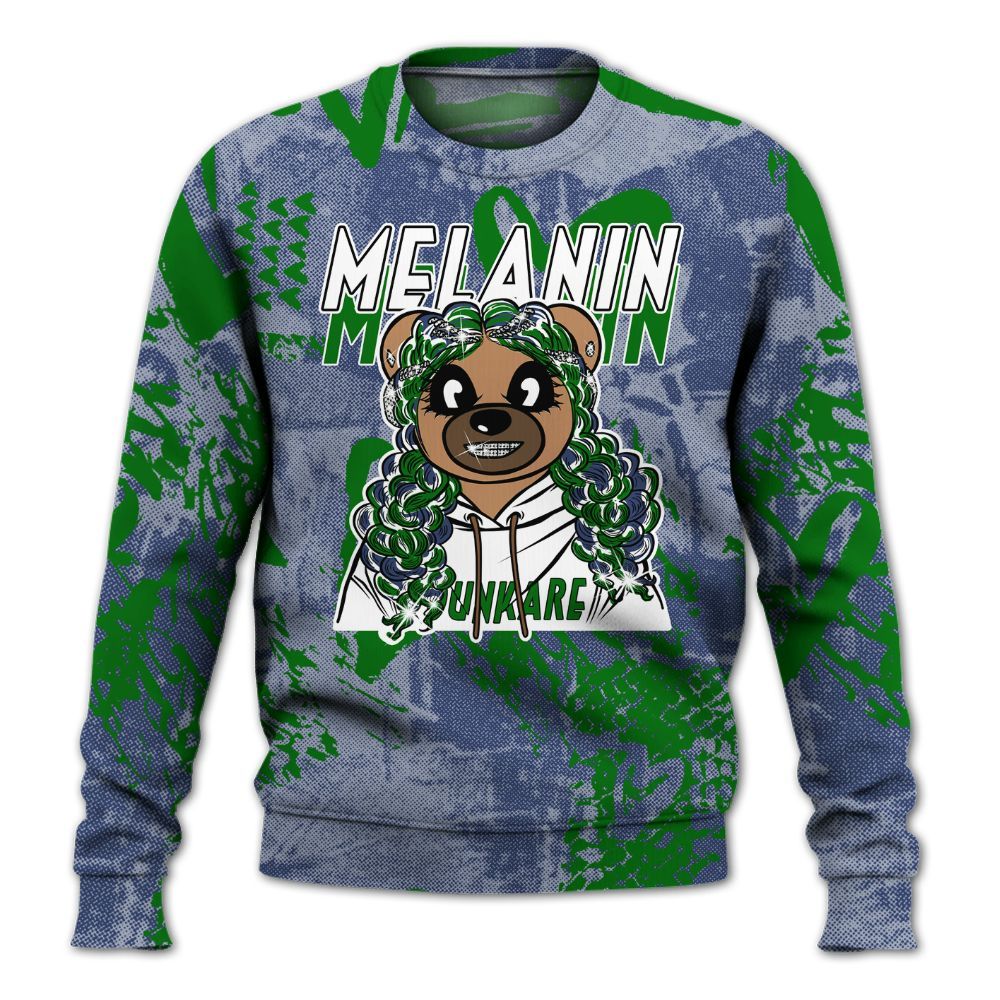 Sweatshirt To Match Midnight Navy 13s - Pigments Bear Heart Grunge All Over Print