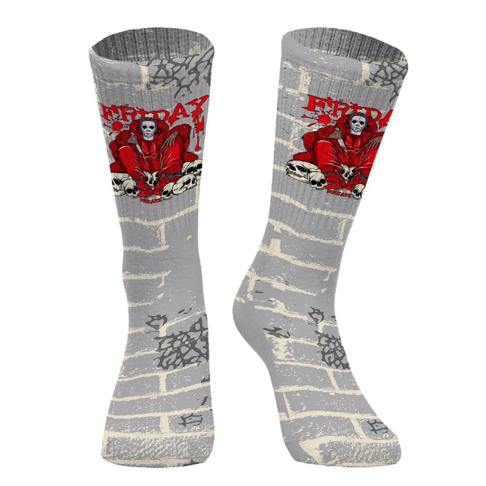 Sock To Match Cement Grey 3s - Friday Halloween Brick