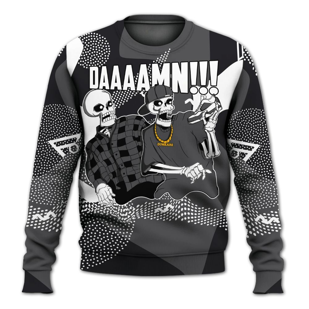 Sweatshirt To Match White Thunder 4s - Graphic Meme Damnn All Over Print