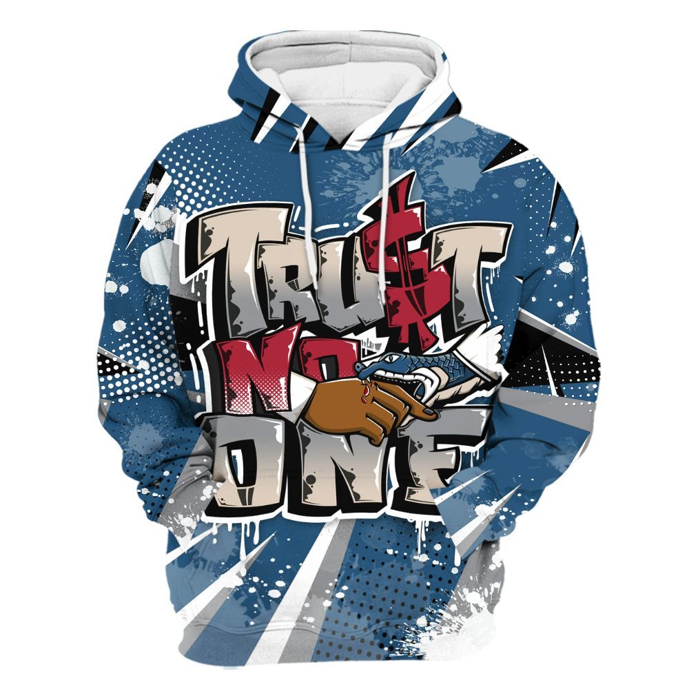 Hoodie To Match Rare Air 3s - Poly Trust No One Dripping All Over Print