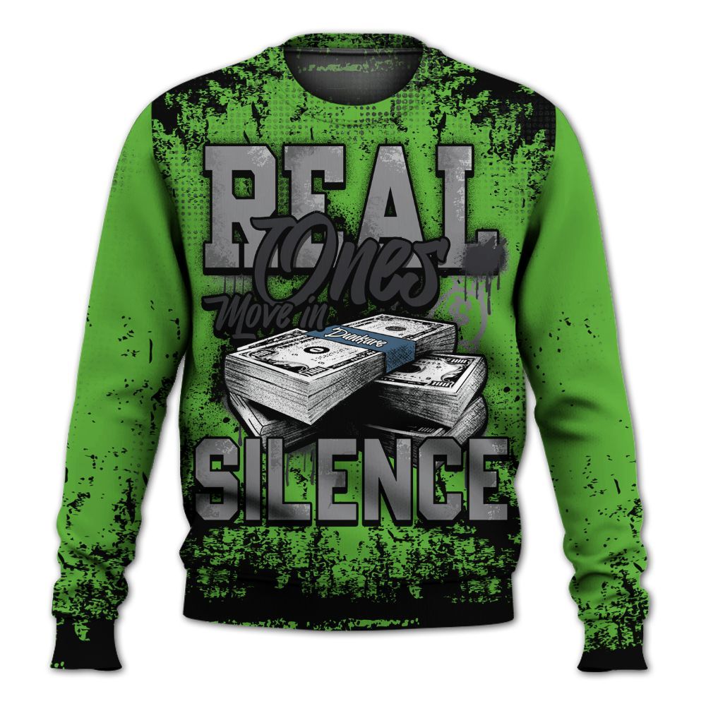 Sweatshirt To Match Retro Green Bean 5s - Move In Silence Money Street Retro All Over Print
