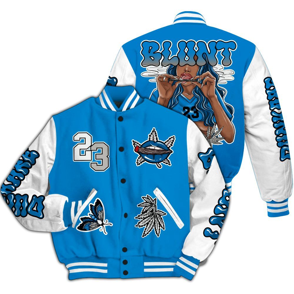 Varsity Jacket To Match Military Blue 4s - Bluntz Unique All Over Print