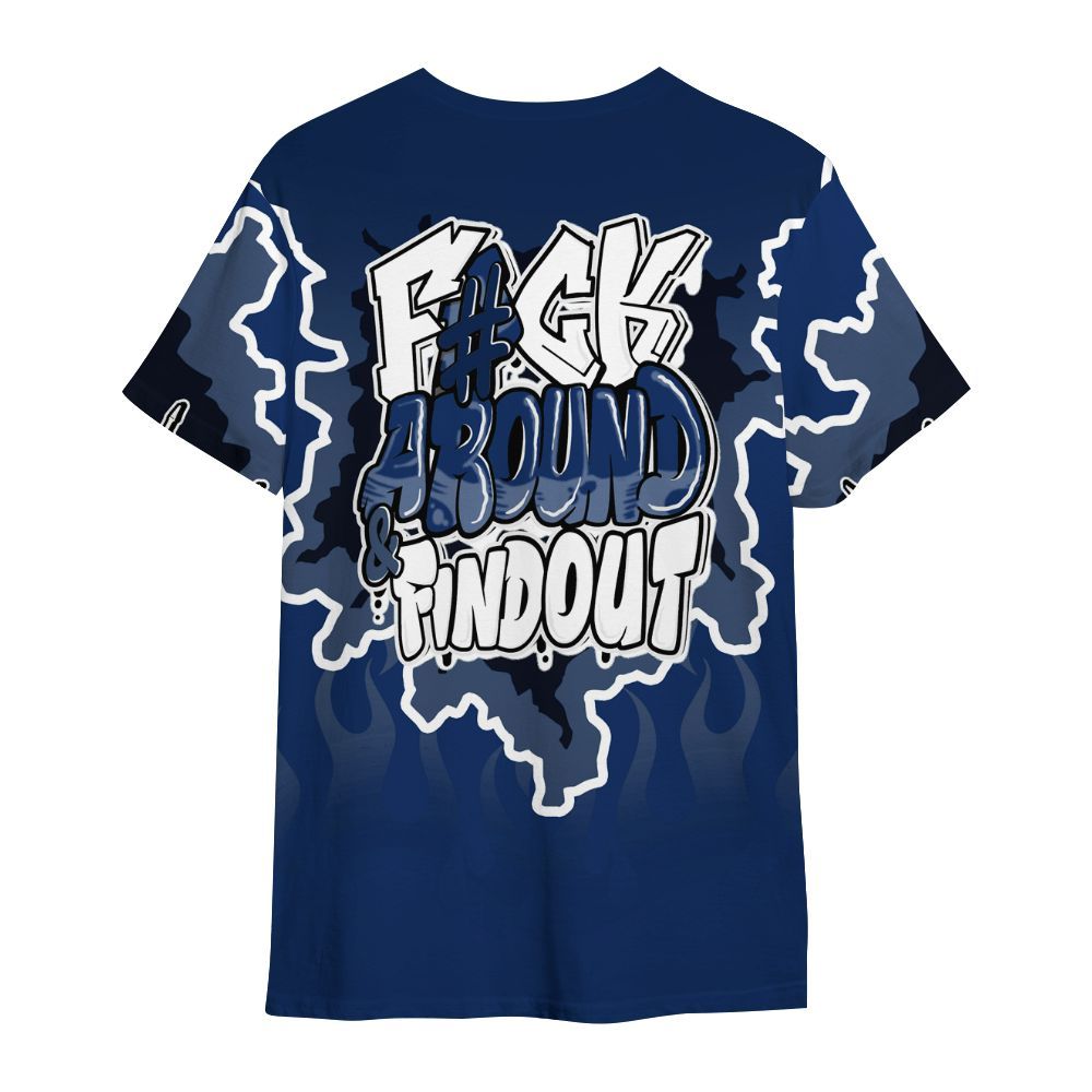 Shirt To Match High OG Deep Royal Blue 1s - F Around Find Out Graphic Trapped All Over Print