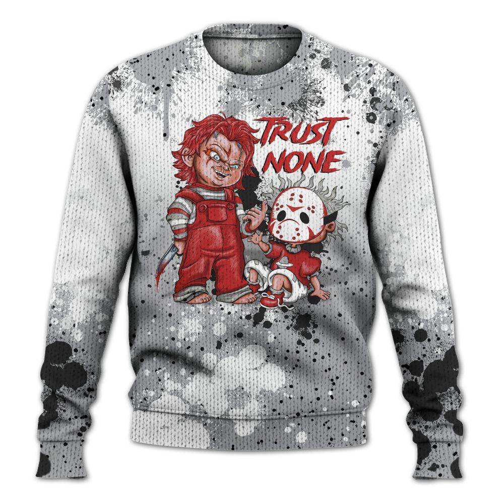 Knitted Sweater To Match White Cement 4s - Trust No One Scary