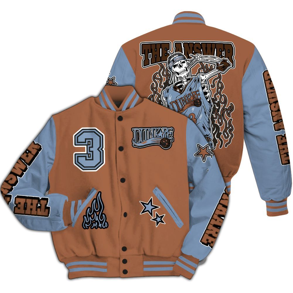 Varsity Jacket To Match Air Foamposite Metallic Copper - Allen Answer Skeleton All Over Print