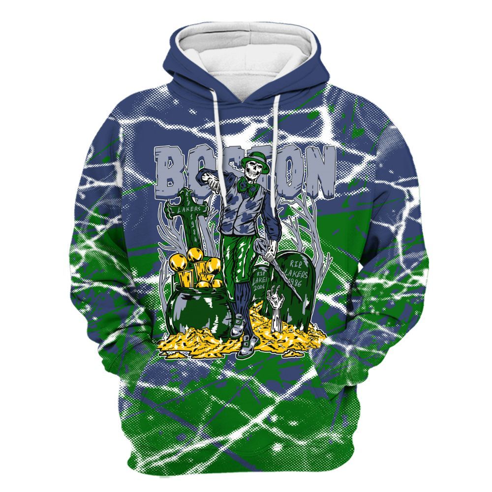 Hoodie To Match Midnight Navy 13s - Goldrush Skeleton Profound All Over Print