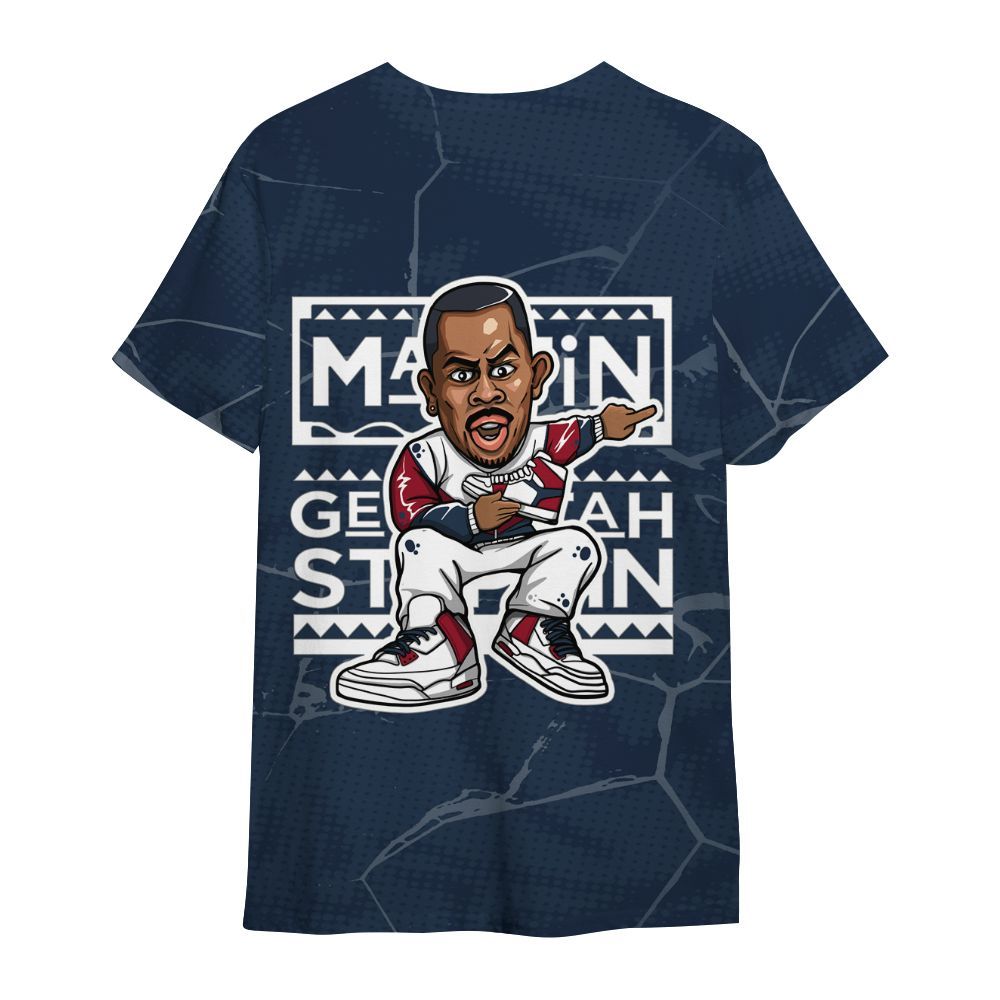 Shirt To Match White Midnight Navy 6s - Get Tag Sneakers Steppin' Graphic Crack All Over Print