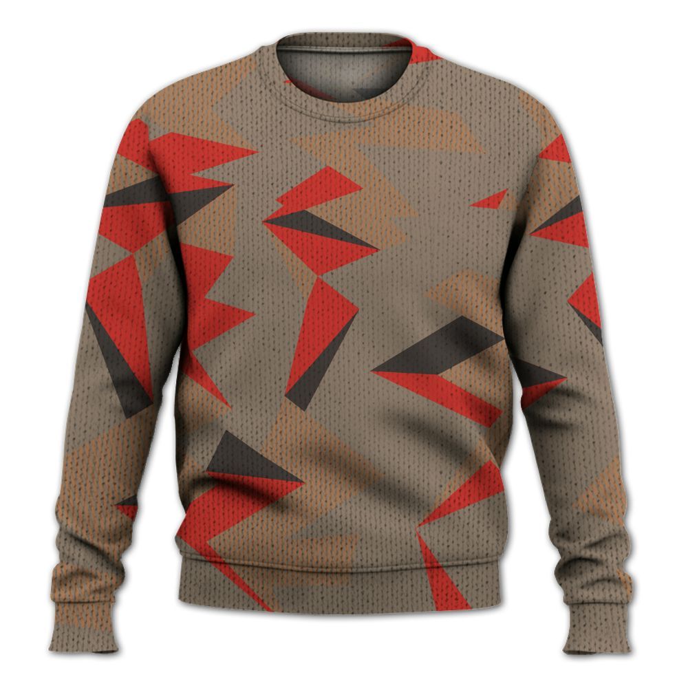 Knitted Sweater To Match Air Max Rocky Distressed - Geometric Camouflage Pattern