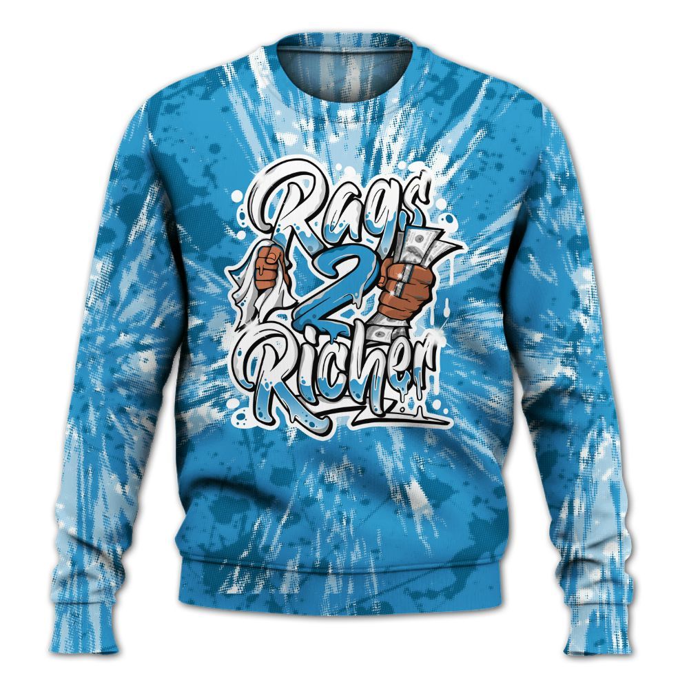 Sweatshirt To Match Powder Blue 9s - Rag 2 Rich Graphic Luxury All Over Print