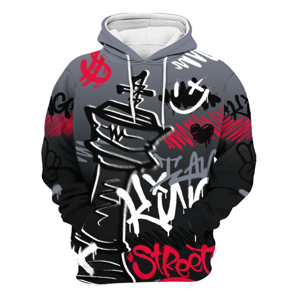 Hoodie To Match Mid Black Metallic 1s - Street King Chess Streetwear All Over Print