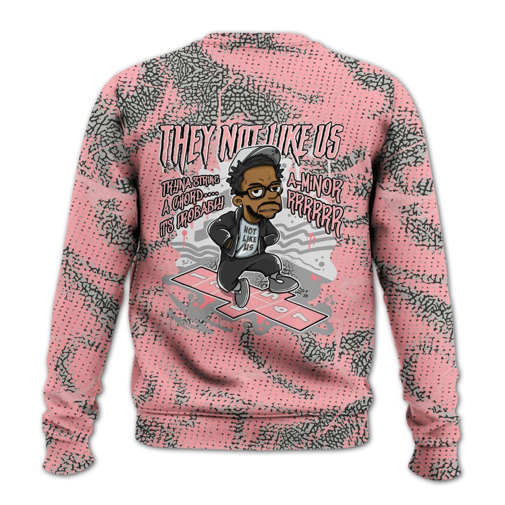 Sweatshirt To Match Retro Wings 3s - Hopscotch Dislike Us Graphic Crack All Over Print