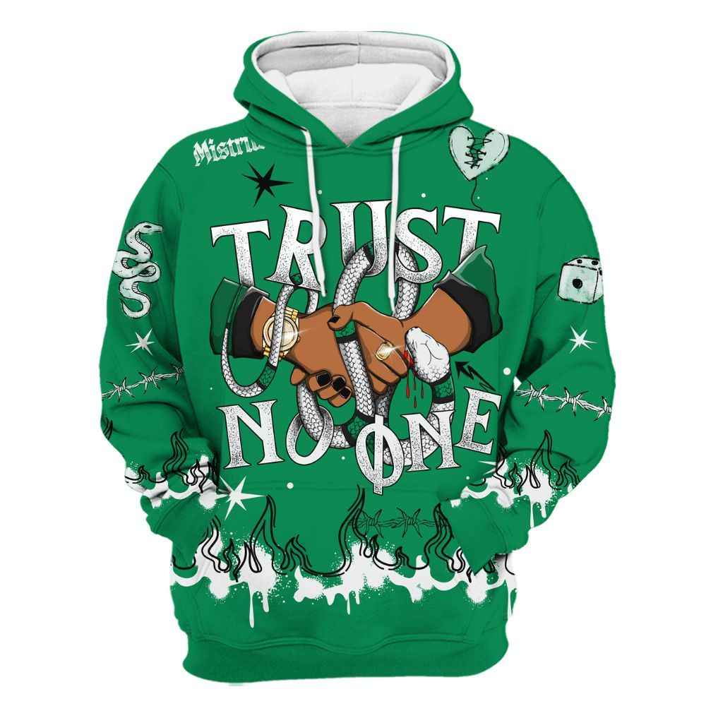 Hoodie To Match Mid Lucky Green 1s - Trust No One Snake-Bite Doodle Crayon All Over Print