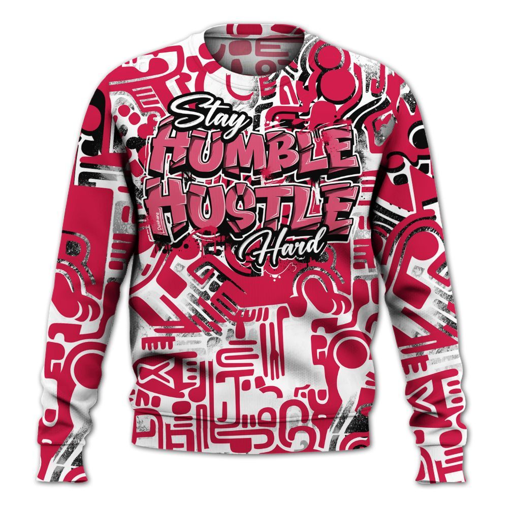 Sweatshirt To Match Black Toe 14s - Humble Hustle Doodle Retro All Over Print