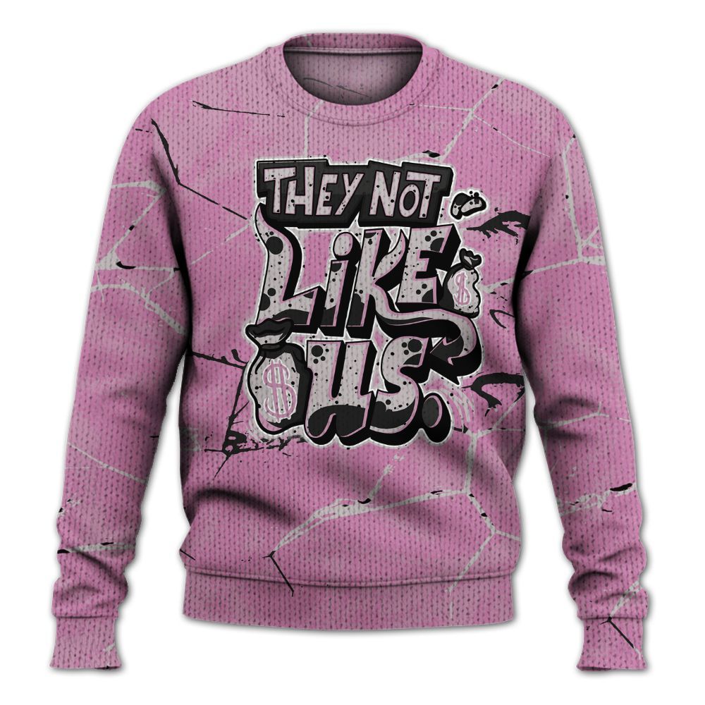 Knitted Sweater To Match Neutral Grey Black White Orchid 4s - Dislike Us Graphic