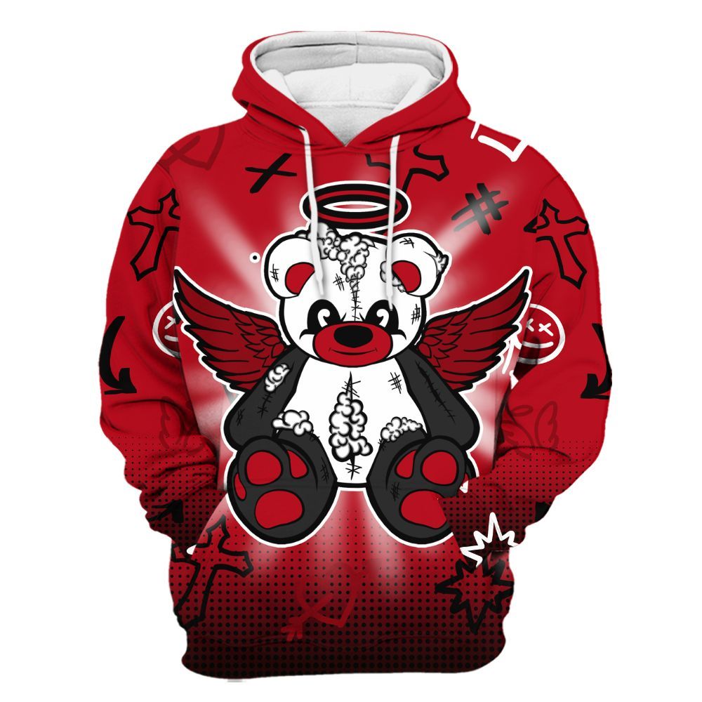 Hoodie To Match Bred Velvet 11s - Gods Guides Me Bear Graphics All Over Print