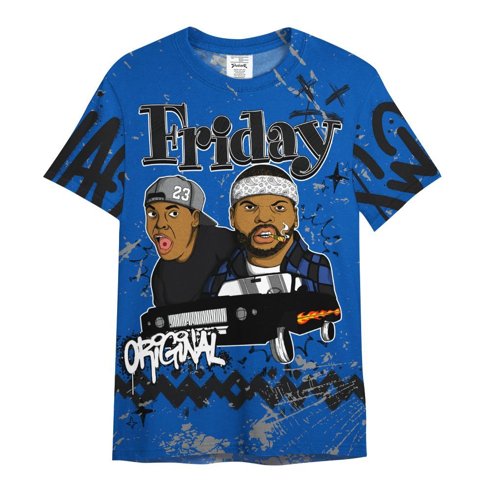 Shirt To Match Racer Blue 5s - Friday Sneaker Crayon All Over Print