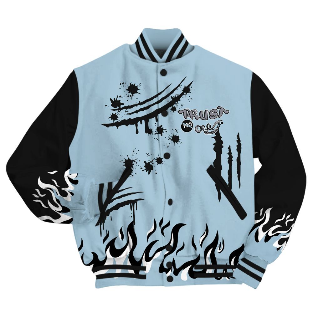 Varsity Jacket To Match Chambray 7s - Graphic Trust No One All Over Print