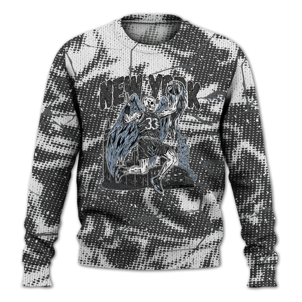 Knitted Sweater To Match Reverse Oreo 6s - Ewing Era Skeleton Crack