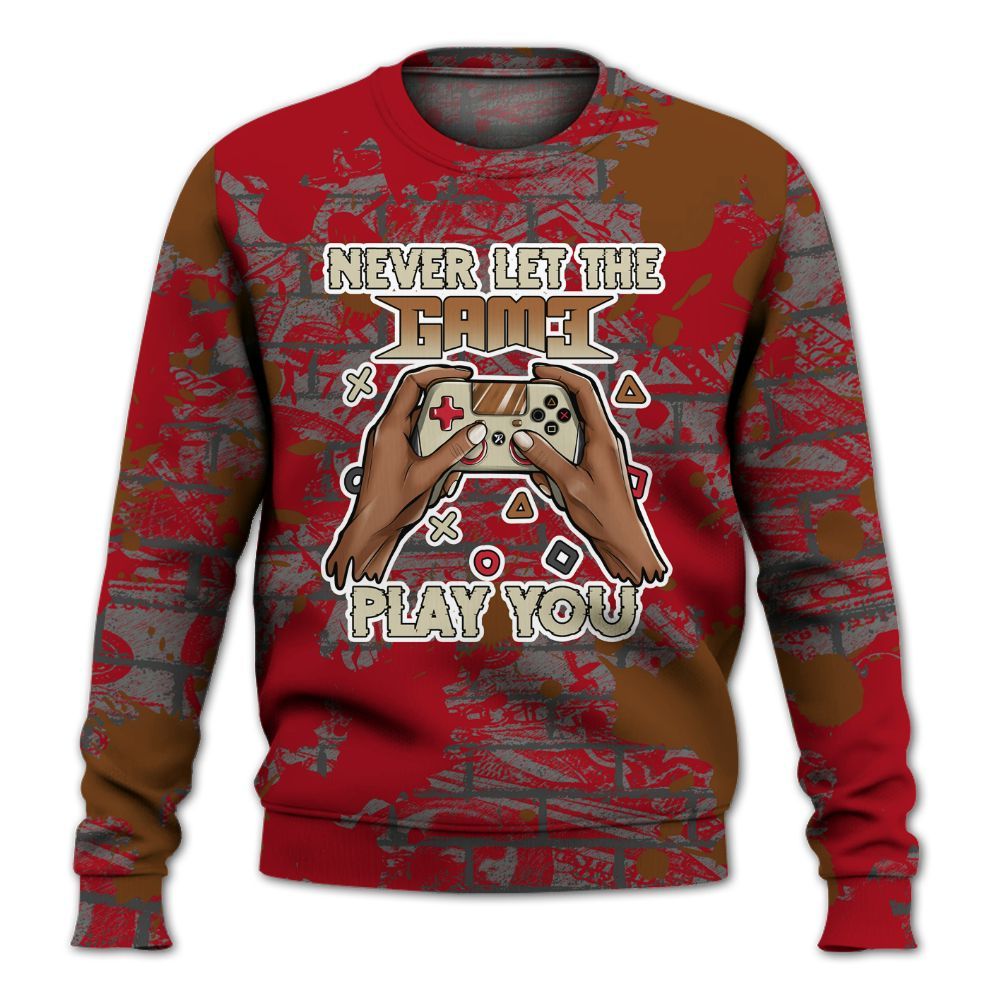 Sweatshirt To Match Archaeo Brown 5s - PlayGame Human Brick All Over Print