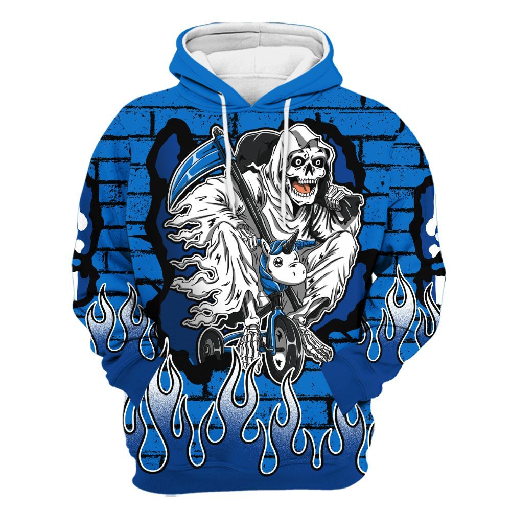 Hoodie To Match Blueberry 12s - Self Make Skeleton Crashed All Over Print