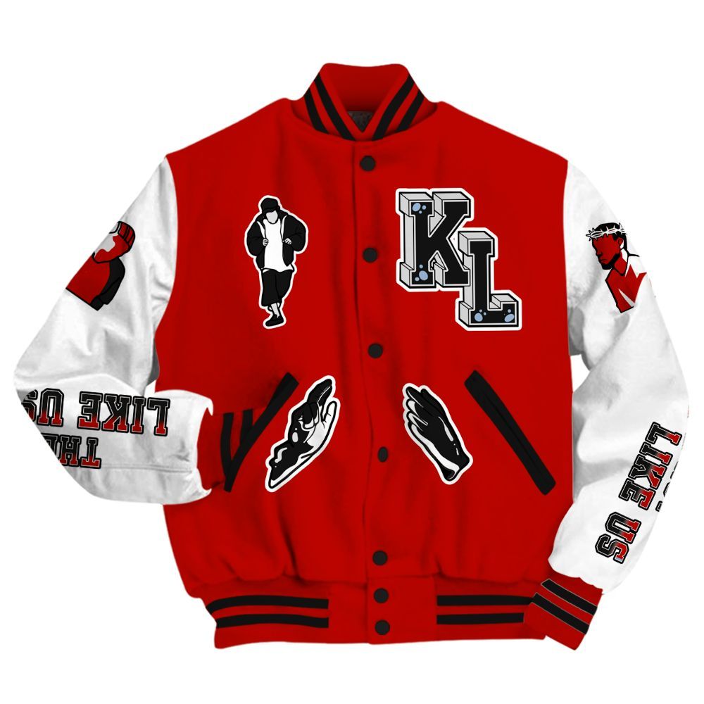 Varsity Jacket To Match OG Fire Red 5s - Dislike Us All Over Print