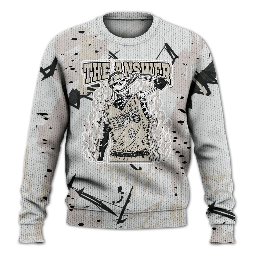 Knitted Sweater To Match Retro Reverse Metallic 5s - Allen Answer Skeleton Messyz