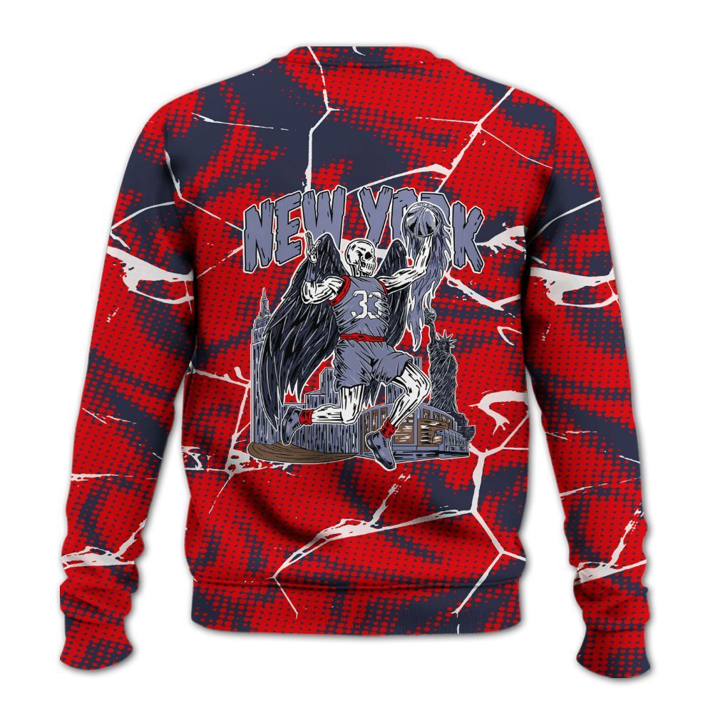 Sweatshirt To Match Low OG Howard Bison 1s - Ewing Era Skeleton Crack All Over Print