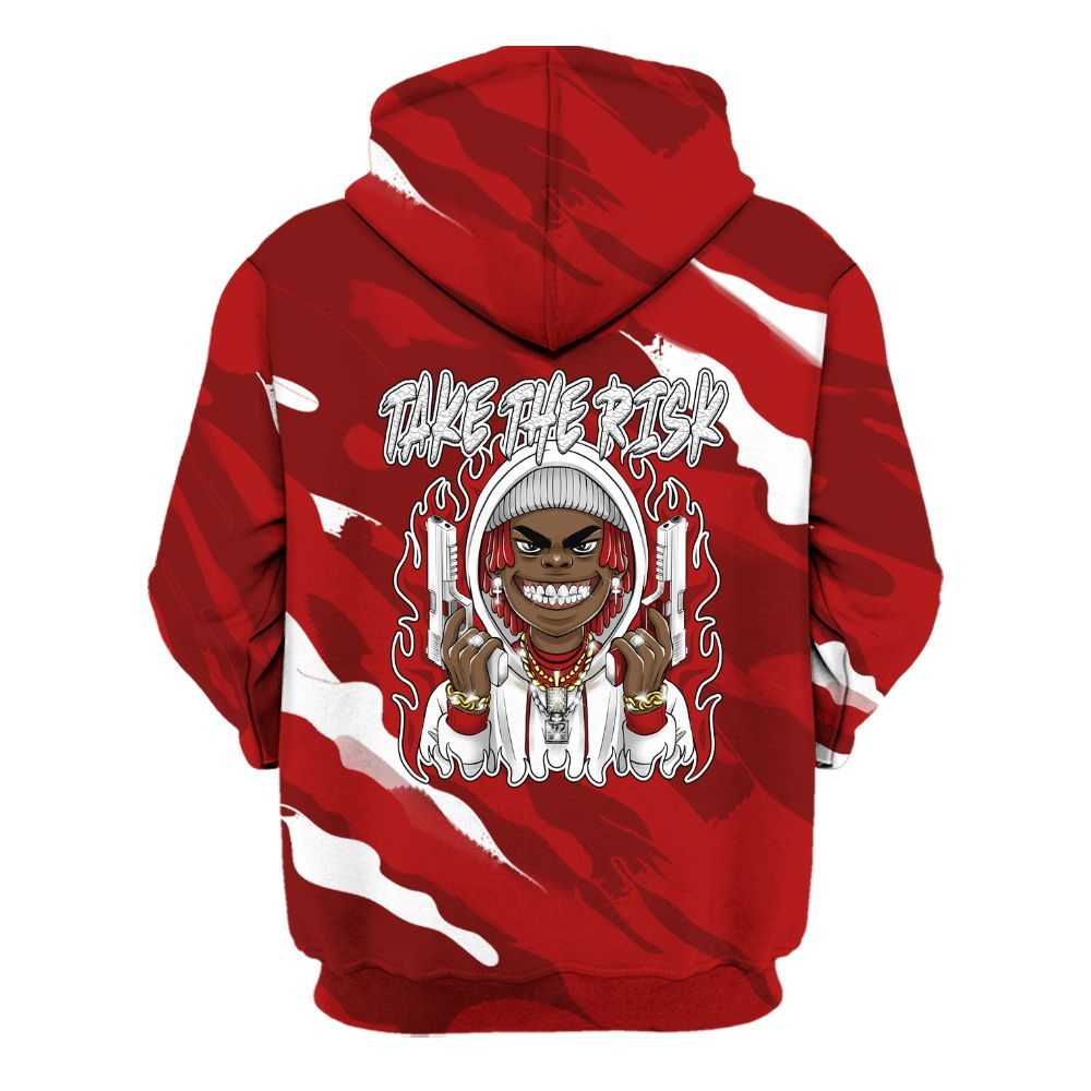 Hoodie To Match Red Taxi 12s - Take The Risk Colored All Over Print