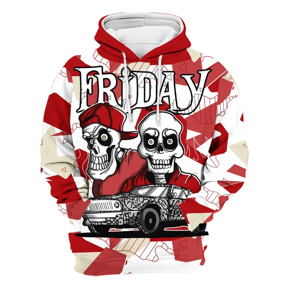 Hoodie To Match Cement Grey 3s - Friday Funny Retro All Over Print