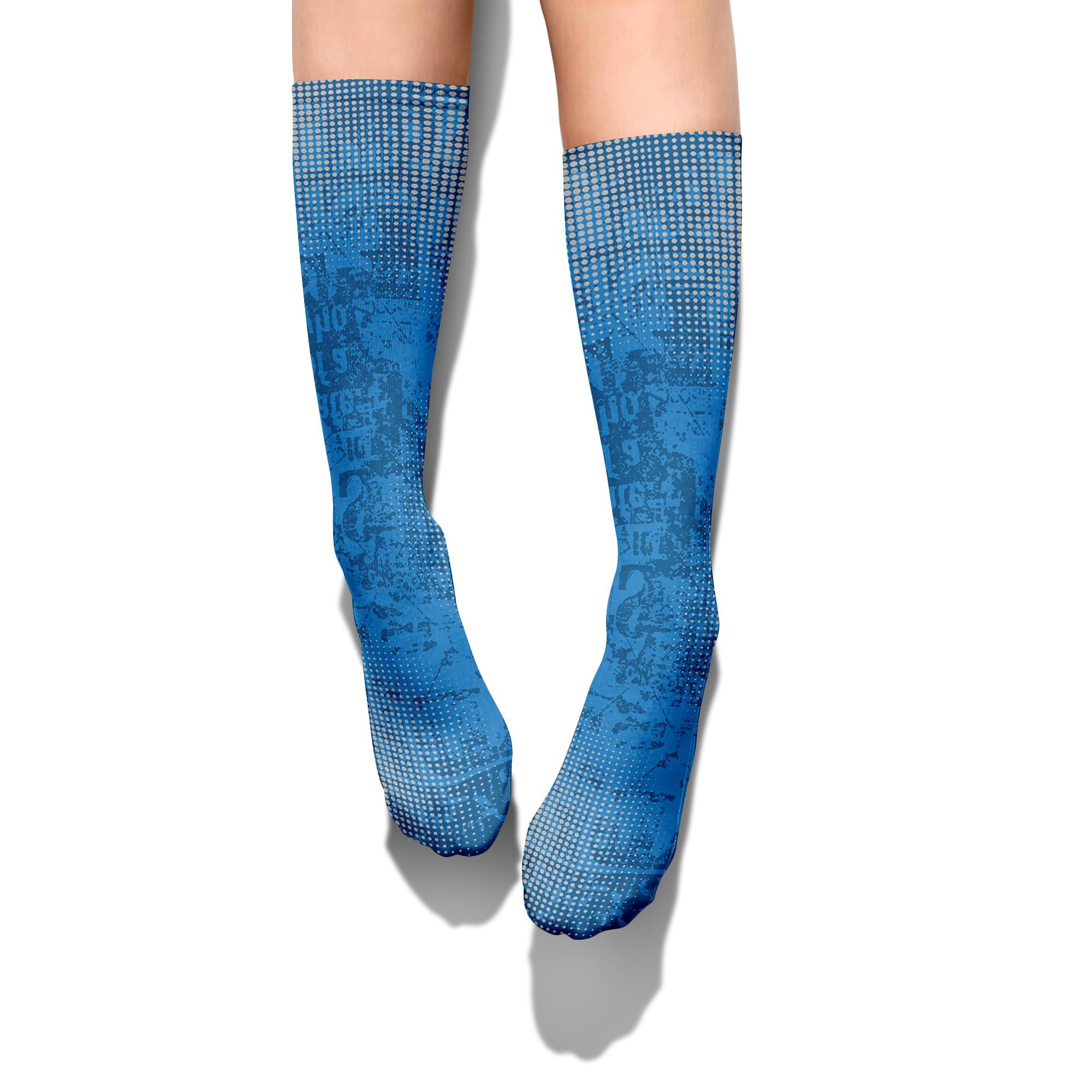 Sock To Match Industrial Blue 4s - Glitch Text Graphic Unisex
