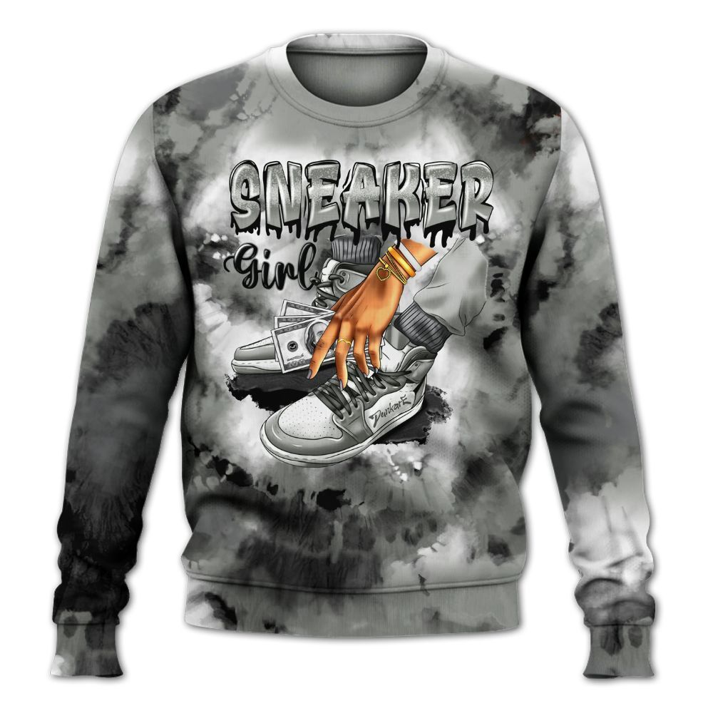 Sweatshirt To Match Paris Olympics 4s - SNEAKER Girl Money Drip Tie Dye All Over Print