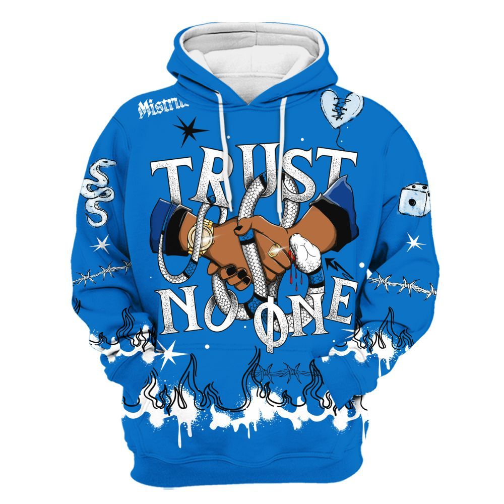 Hoodie To Match Blueberry 12s - Trust No One Snake-Bite Doodle Crayon All Over Print