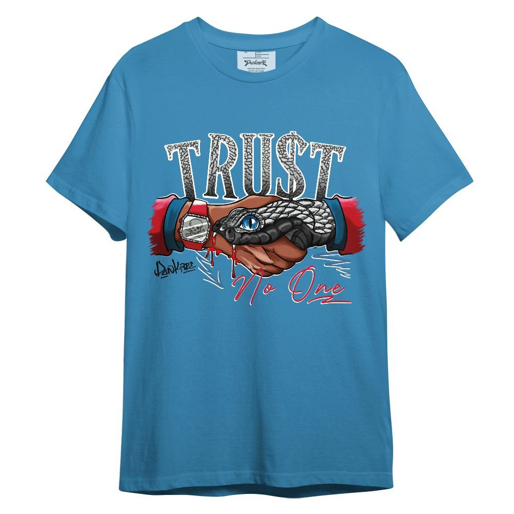 Shirt To Match OG True Blue 3s - Snake Trust No One Graphic