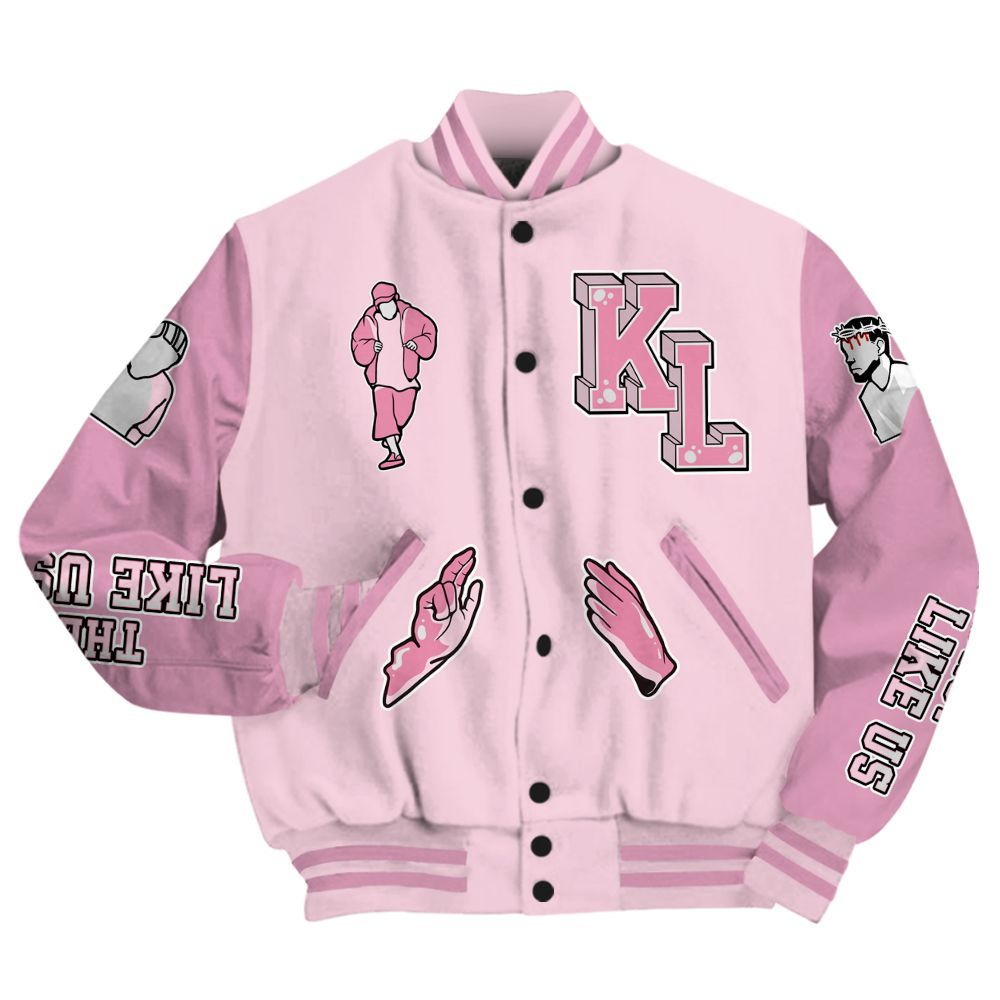 Varsity Jacket To Match Orchid 4s - Dislike Us Graphic All Over Print