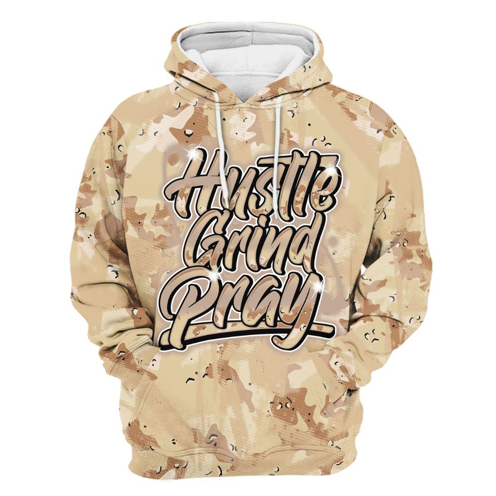 Hoodie To Match Desert Camo 3s - Hustles And Prayer Graphic Halftone All Over Print