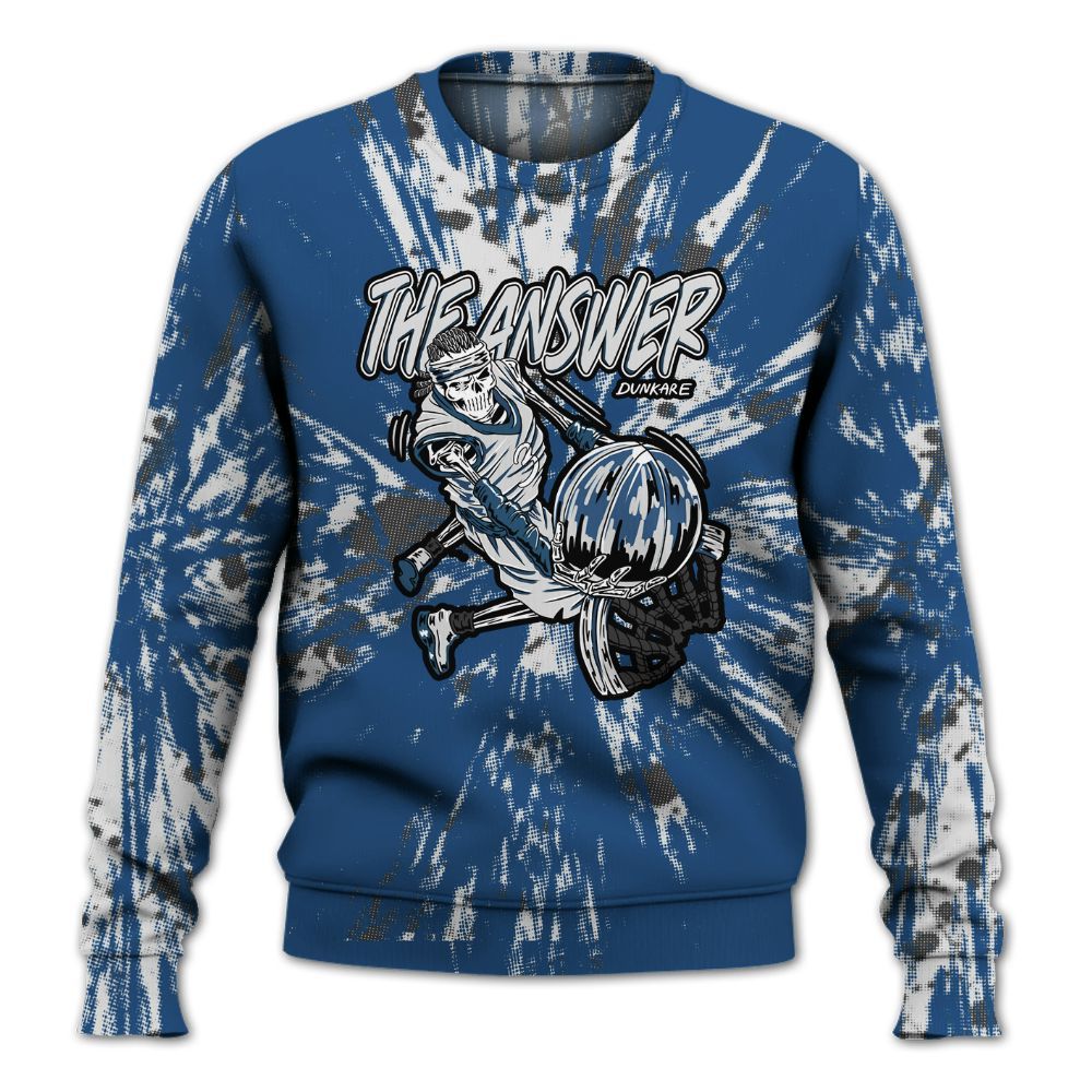 Sweatshirt To Match High OG Midnight Navy 1s - The Answer Skeleton Luxury All Over Print