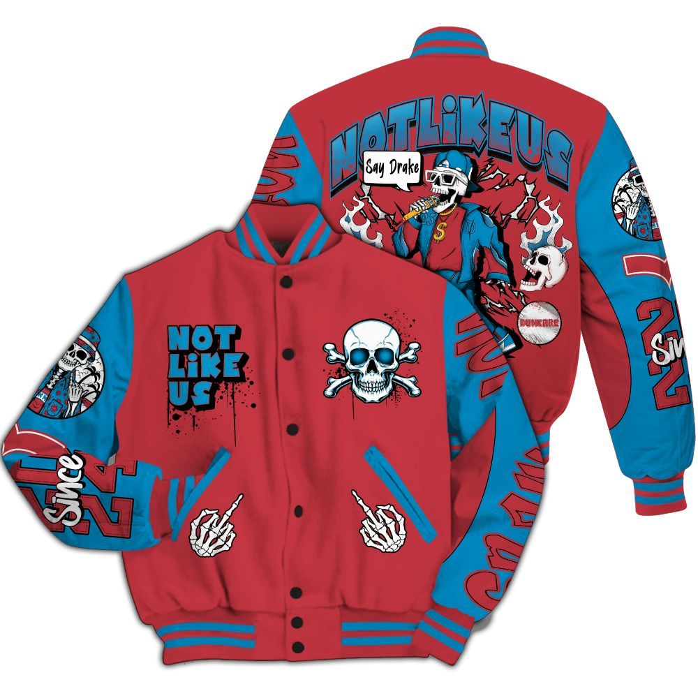 Varsity Jacket To Match High OG University Red Dark Powder Blue 1s - Don't Like Us All Over Print